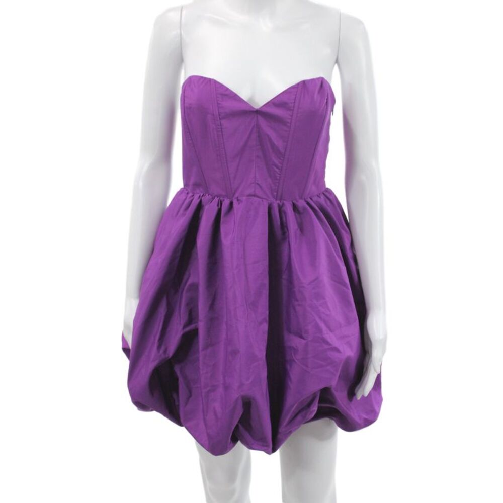 Zara Women Mini Dress Purple Sweetheart Sleeveless Party Polyester Size M